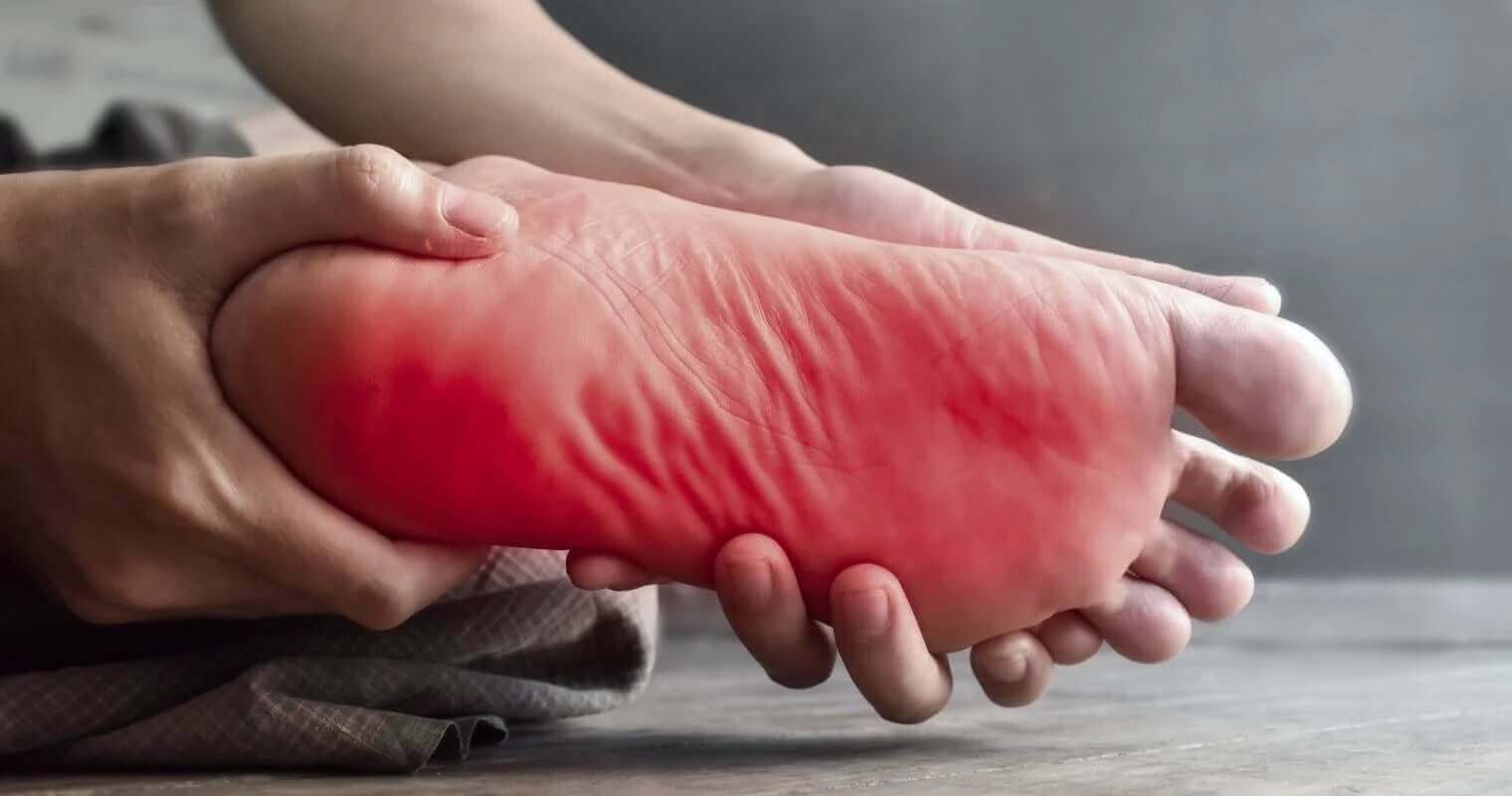 Person experiencing foot pain relief